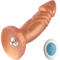 Hismith Premium Dildo Vibrating inklusive Fernbedienung 21 CM KlicLok Gold