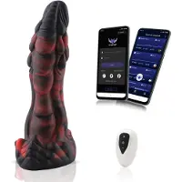 Wildolo Fantasy Dildo Vibrator mit App & Fernbedienung 21 cm Nessie Schwarz