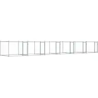 vidaXL Hundezwinger mit Türen Grau 12x2x1,5 m Verzinkter Stahl