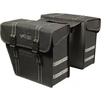Polydaun Fahrradtasche Greenlands - doppelte Fahrradtasche - abgeschrägt - vorgeformt – reflektierend - 25 Liter – Schwarz