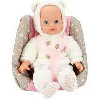 Toi-Toys BEAU Babypuppe 33 cm – Babypuppe im Kindersitz für Kinder ab 2 Jahren – Rollenspiel