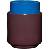 Hubsch Deux Pots 2 pcs. Red Brown/Blue - , Deux, Braun / Rost, für Wohnzimmer, Stein