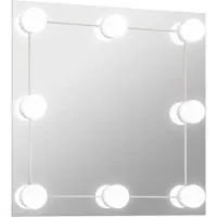 vidaXL Wandspiegel mit LED-Beleuchtung Quadratisch Glas