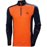 Helly Hansen HH Workwear Lifa Merino uld undertr?je med lange ?rmer og zip 75107 gr? M