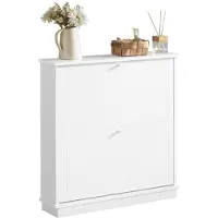 SoBuy Schuhschrank mit 2 Schubladen - MDF - 76 x 18 x 78 cm - Weiß