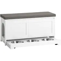 SoBuy FSR136-W Katzenhaus, Katzenbank, Katzenschrank, Katzenkabinett, Schuhbank, Schuhregal, Schuhhocker
