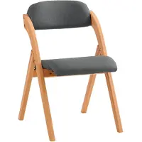 SoBuy Holz-Klappstuhl mit gepolstertem Sitz - 47x57x79 cm - Buche
