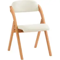 SoBuy Holz-Klappstuhl mit gepolstertem Sitz - 47x57x79 cm - Buche - Weiß