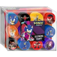 Totum SONIC Briefmarkenset für Kinder – 12 wiederverwendbare, selbstklebende Briefmarken