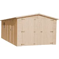 Timbela HOLZGARAGE Abstellraum mit Fenstern- H222x616x324 cm /18 m2 - M102