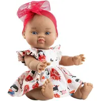 Paola Reina Babypuppe Gordi asiatisches Mädchen 34cm Vinyl Puppe