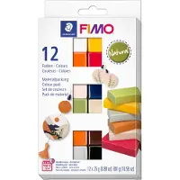 Staedtler 8023 C12-4 FIMO soft ofenhärtende Modelliermasse. Kartonetui mit 12 sortierten Natural-Farben