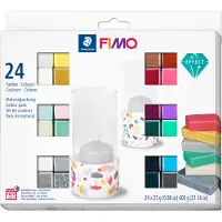 Staedtler FIMO effect 8013 ofenhärtende Modelliermasse Materialpackung "effect Basic", 24 Halbblöcken je 25g