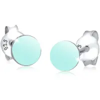 Elli Ohrringe 925 Sterling Silber Geo, Kreis in Hellblau | Gr.: onesize