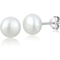 Elli Ohrringe Perlen Süßwasserzuchtperle Elegant Basic Silber Elli Weiß