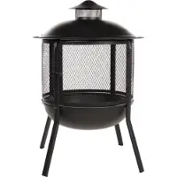 RedFire - Kansas - Schwarz - Stahl - Feuerschale - Kamin - Massiver Stahl - Durchmesser 69cm - Terrassenheizung - Kaminatmosphäre