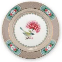 Pip studio Kuchenteller Blushing Birds Khaki 17 cm (6er Set)