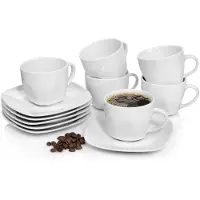 Nobrand Sänger Kaffeetassen Bilgola aus Porzellan mit Untertassen 6er Set