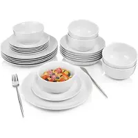 Bluespoon SÄNGER Porzellan Geschirrset New Port, Tafelservice 24 teilig für 6 Personen