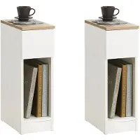 SoBuy Nachttische - Sideboards - 1 ausziehbare Schublade -Max. 20KG - 20 x 35 x 60 cm - Weiß