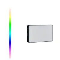 Rollei LUX Compact RGB Kamera Licht, Led Dauerlicht mit 360 Farben und 13 Lichteffekten, Kompackte LED Fotolicht 125g 98 CRI/TLCI mit Integrierter Akku, Fotolicht-Dauerlicht-Fotografie-Kamera-Licht
