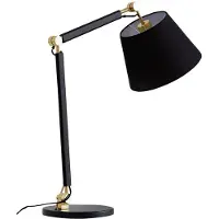 LUCANDE Tischlampe Marvaine, schwarz/goldfarben, Textil, E27