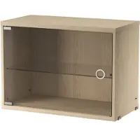 String System Hängeschrank mit Schwingtür aus Glas Esche natur 58/42/30