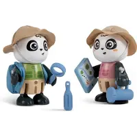 Hape Sam & Pam Puppen-Set Blau Rosa mit beweglichen Gliedmaßen für Rollenspiele