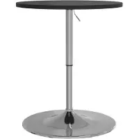 vidaXL Bartisch Schwarz 60x60x90 cm Holzwerkstoff Verchromter Stahl