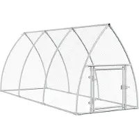 vidaXL Hühnerkäfig Silbern 300x105x120 cm Verzinkter Stahl