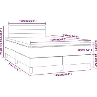 vidaXL Boxspringbett mit Matratze Hellgrau 120x190 cm Stoff