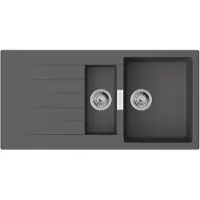 Hansgrohe S52 S520-F530 Einbauspüle 345/160 mit Abtropffläche, Steingrau