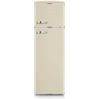 Severin Retro Kühl-/Gefrierkombination Doppeltürer RKG 8985 aus Kunststoff, creme Kühlschrank Kühlschrank Retro Kühlschrank Mit Gefrierfach Kühl-/gefrierkombination