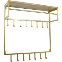 Loft42 Petri XL Garderobenständer ‚Äì 15 Haken ‚Äì Metall ‚Äì Gold ‚Äì 100 x 105 x 30