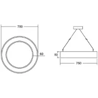 Brumberg Biro Circle Ring5 direkt Ø 75 cm on/off weiß 830