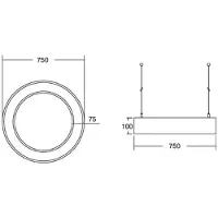Brumberg Biro Circle Ring up/down Ø75 75W on/off schwarz 830