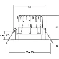 Brumberg LED-Spot BB21 IP65 on/off Anschlussbox nickel matt