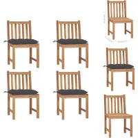 vidaXL Gartenstühle 4 Stk. mit Kissen Massivholz Teak - Gartenstühle