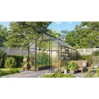 Pergart Vitavia, Gewächshaus "Jamaika" inkl. Ready2Grow Zubehör-Set, schwarz, 8,3 m², 6 mm HKP