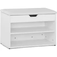 SoBuy FSR25-W Schuhbank Schuhregal Schuhschrank Sitzbank mit Ablagefach