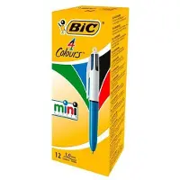 BIC 895958 Kugelschreiber Schwarz, Blau, Grün, Rot Einziehbarer Clip Kugelschreiber 12 Stk.