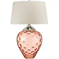 Elstead Lighting Elstead Samara Tischleuchte E27 79cm Lachs Poliertes Nickel Jakobsmuschel-taupe