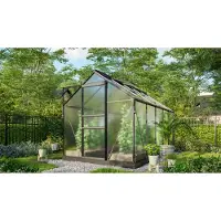 Pergart Vitavia Gewächshaus "Marley" inkl. Ready2Grow Zubehör-Set schwarz 6,2 m² 6 mm HKP