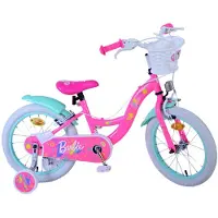 Volare Barbie Kinderfahrrad für Mädchen - 16 Zoll in Rosa mit zwei Handbremsen
