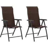 vidaXL Gartenstühle 2 Stk. Klappbar Braun Poly Rattan