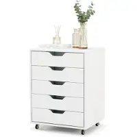 Coast Aktenschrank auf Rädern - 5 Schubladen - 49 x 40 x 67 cm - Weiß