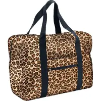 Sonstige Verlage Faltbare Reisetasche aus Polyestergewebe mit Leoprint, gefüttert und bis 30 kg belastbar