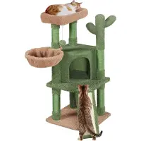 OEM Kleiner/Großer Kletterbaum - Cactusform - 106 cm Höhe - Grün/Braun