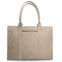 Manfield Beigefarbener Shopper aus Veloursleder | Größe Onesize