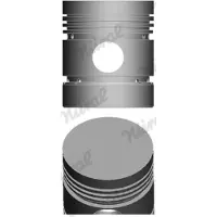 NÜRAL Kolben 87-314600-00, Bohrung 91,49 mm, Kompressionshöhe 57,2 mm, Bolzen-Ø 32 mm, Höhe 107,7 mm